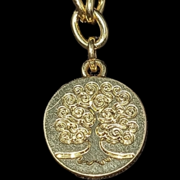 GOLD TONE OWLS AND TREE OF LIFE CHARM BRACELET - Picture 2 of 11